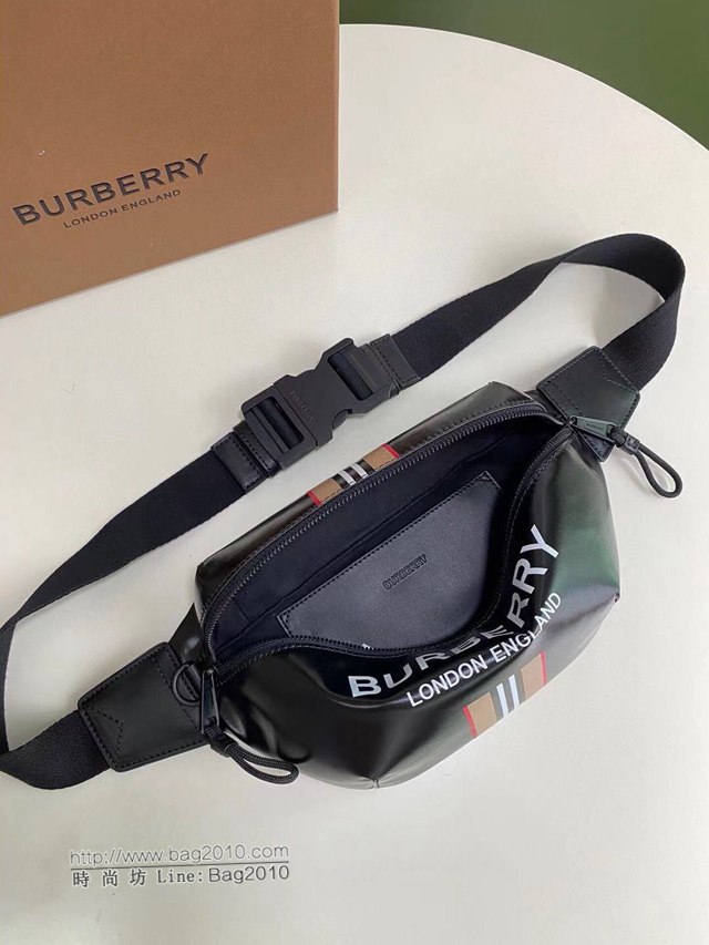 Burberry專櫃新款腰包 巴寶莉品牌徽標與標誌性條紋腰包挎包胸包  db1210